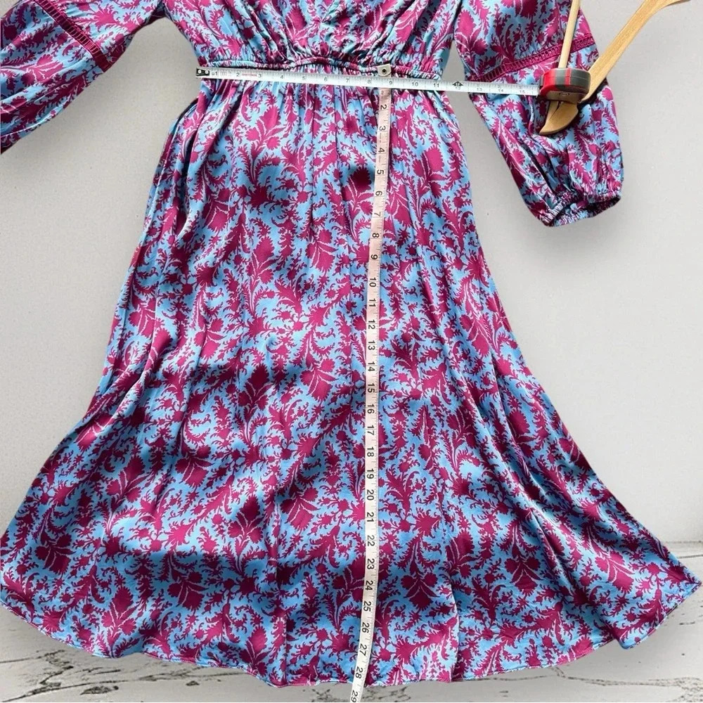 NEW HATCH The Juliet Printed Dress in Sky blue Magenta Floral Size 0 - Picture 7 of 16